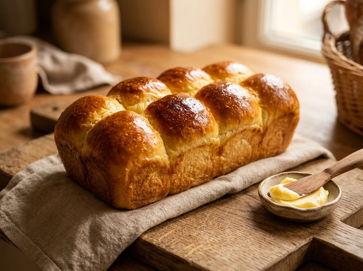 Brioche dorée moelleuse avec glaçage brillant